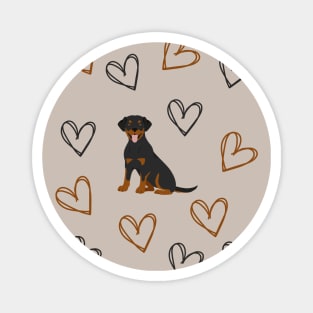 Rottweiler Dog with Hearts for Rottie Lovers Magnet